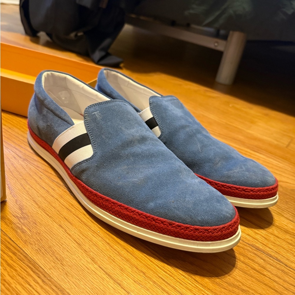 Tod's Blue and Red Men's Loafers
